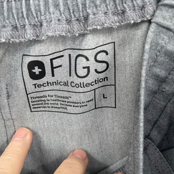 Figs Gray Technical Collection Polyblend Drawstring Scrub Pants Size Large - Picture 4 of 7